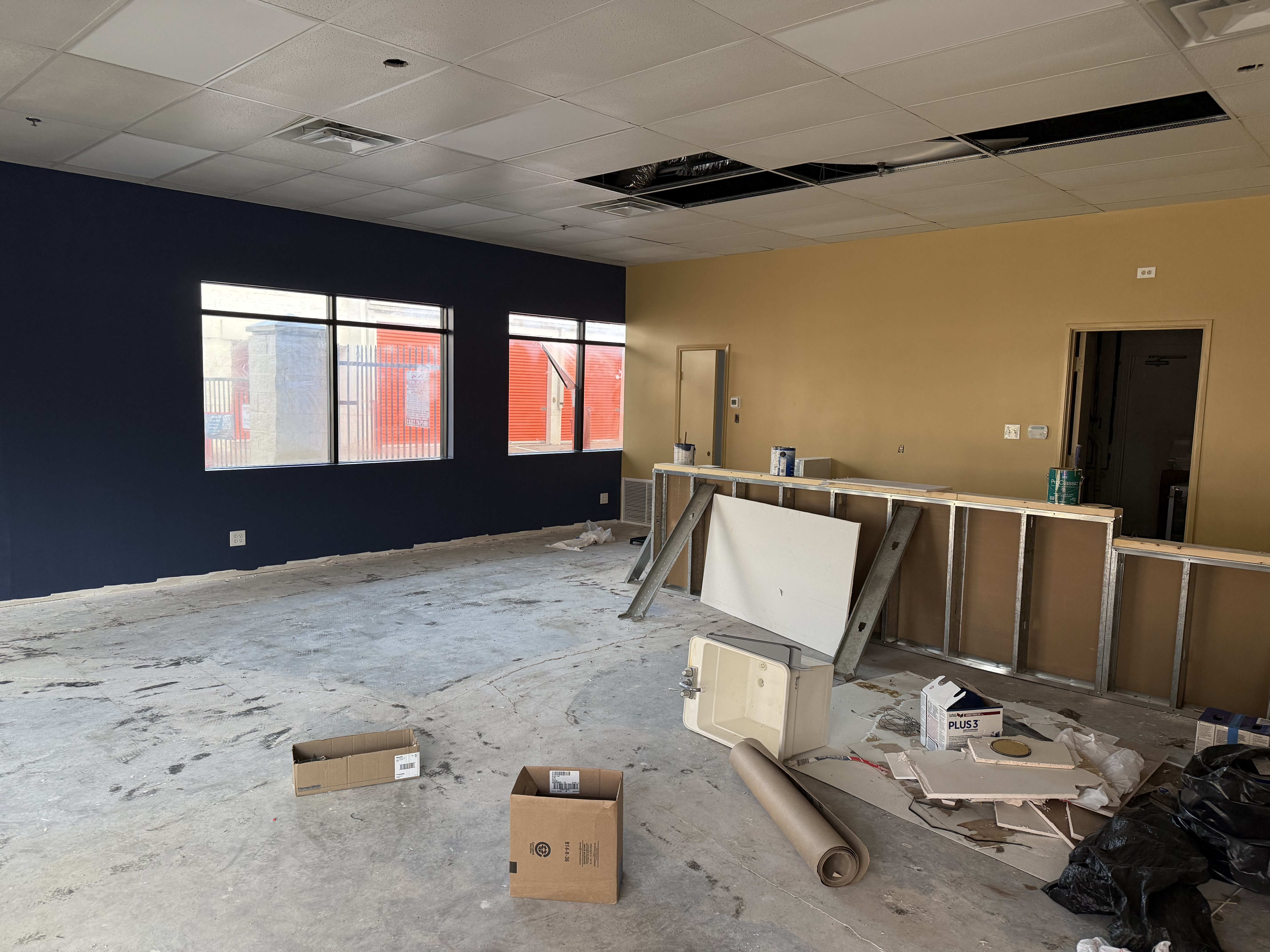 Framing the bar during construction